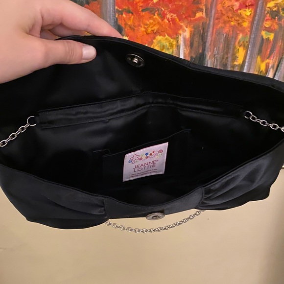 Jeanne Lottie Classy Black Bow Bag / Purse Made in Canada - Picture 3 of 4